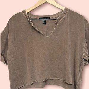 Women’s Large Crop Top Brown Forever 21